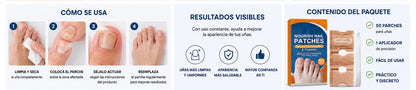 Parche anti-hongos de uñas de acción intensiva.  Recupera la confianza en tus pies con un tratamiento fácil, discreto y efectivo desde casa.,